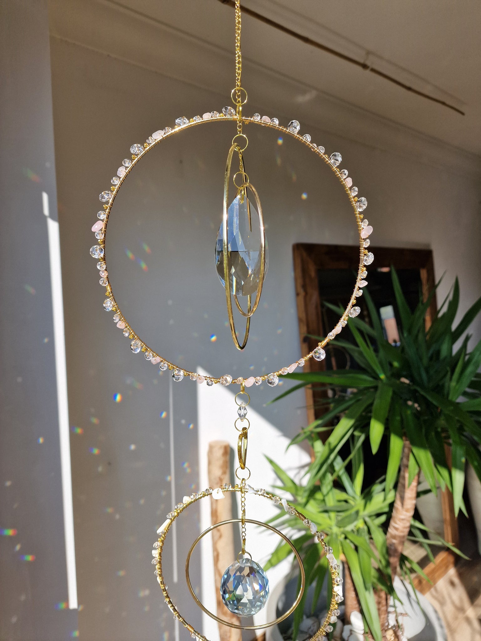 large crystal suncatcher DIY kit with wire wrapping Persephone