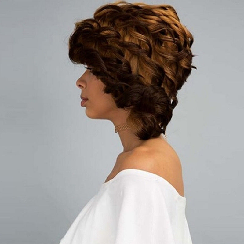 Luna Wigs Brown Voluminous Short Curly Wig