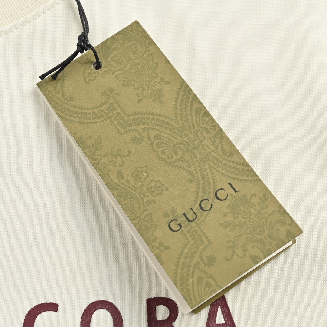 Gucci 24ss Ancora letter print staff short sleeve
