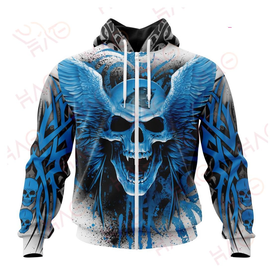 CAROLINA PANTHERS 3D HOODIE SKULL ART