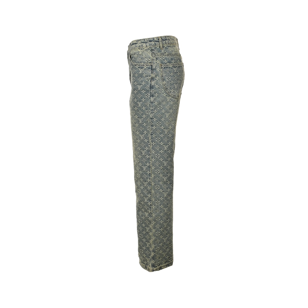Louis Vuitton all over jacquard straight jeans