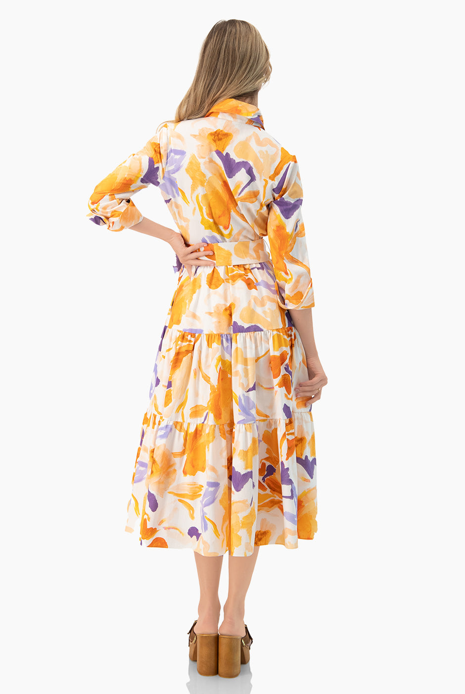 Vestido camisero con cinta