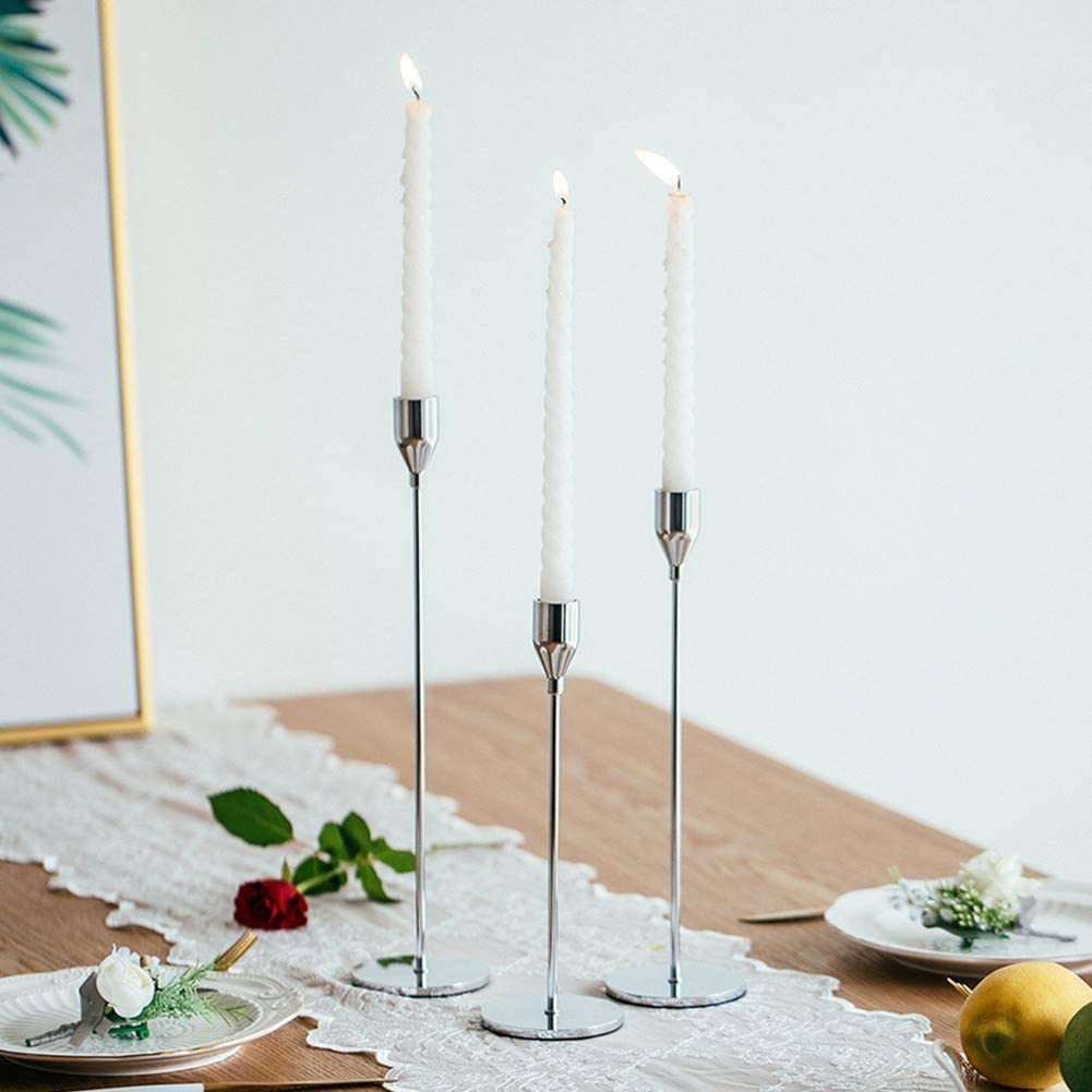 🎁Limited time 49% OFF⏳Matte Black Taper Candle Holders, Candlestick Holders Set for Table Centerpiece Vintage Modern Candle Holders