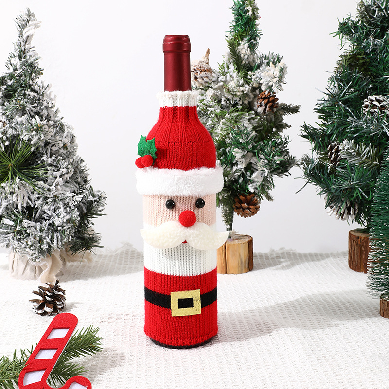 New Christmas bottle set Champagne red wine creative wine set Hotel table restaurant holiday decoration supplies