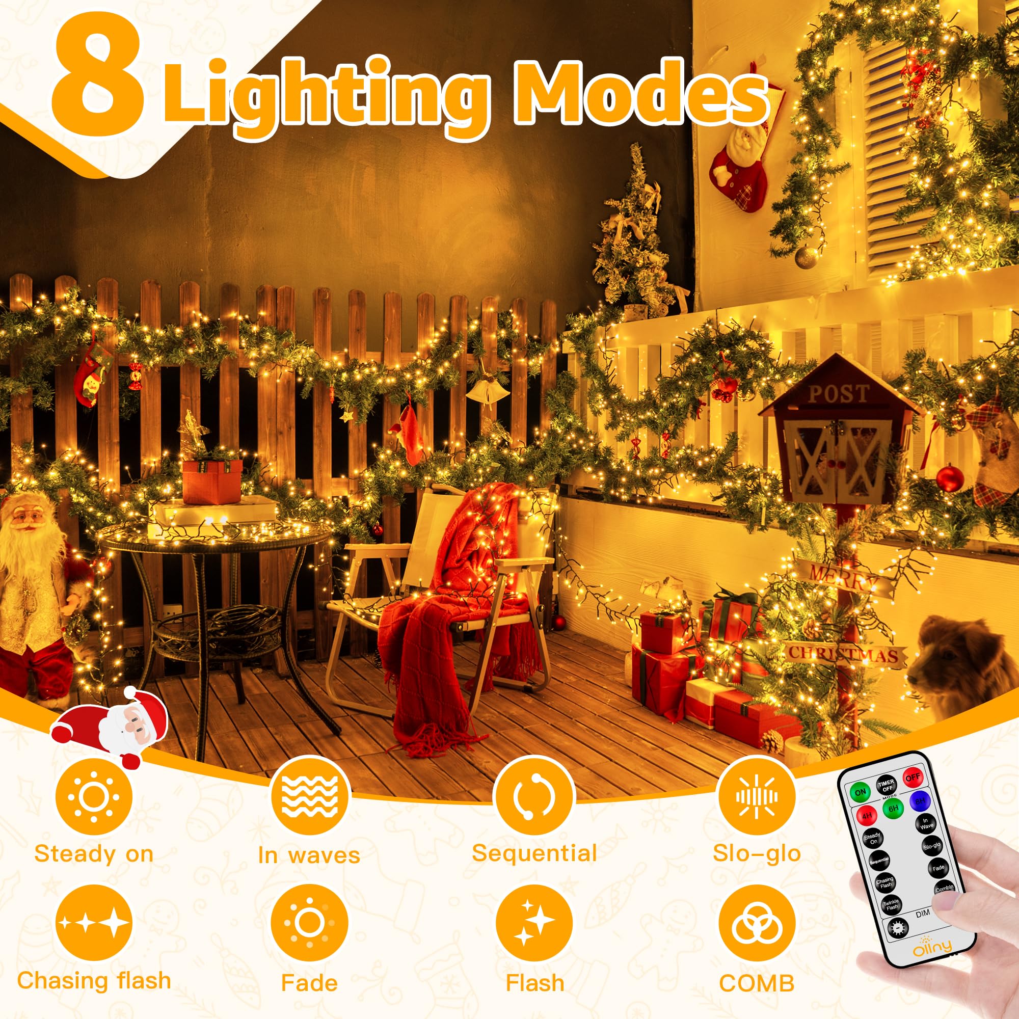 540 LED 35.4 ft Christmas String Lights with Remote