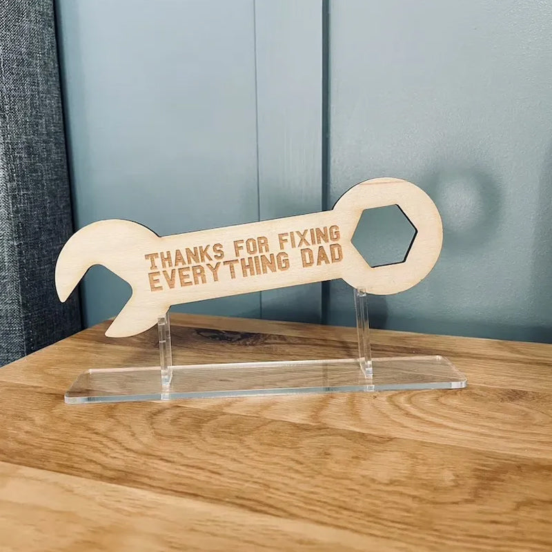 🔥Father's Day Early Sale-[SAVE 50% OFF]-🧔Father's Day gift-🛠Laser Cut Wooden Plaque with Acrylic Stand