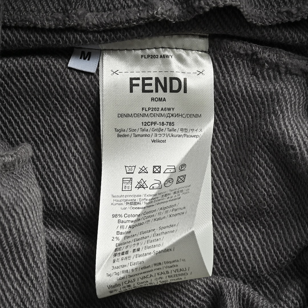Fendi Heavy Grey Distressed Washed Gradient Trousers
