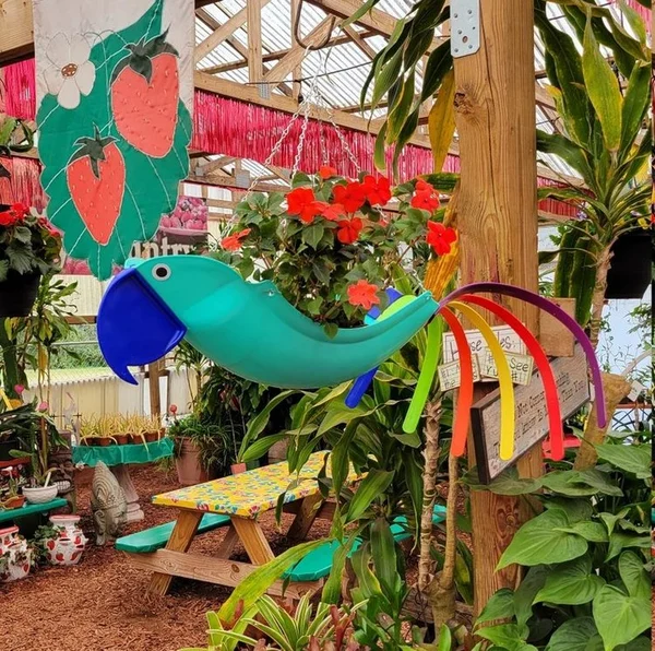 Colorful Bird Hanging Planter
