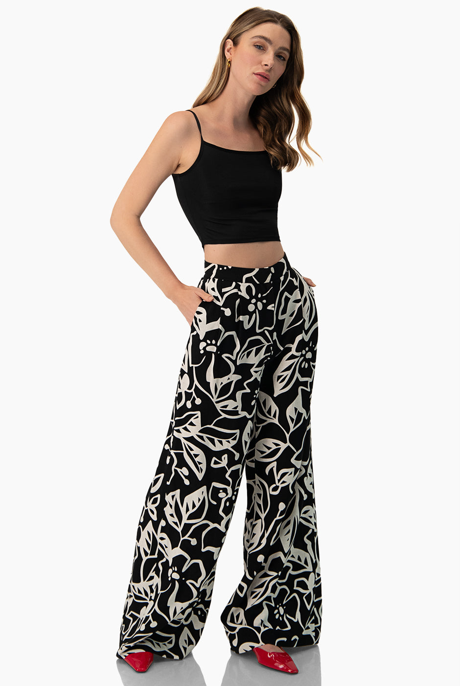 Pantalon estampado recto