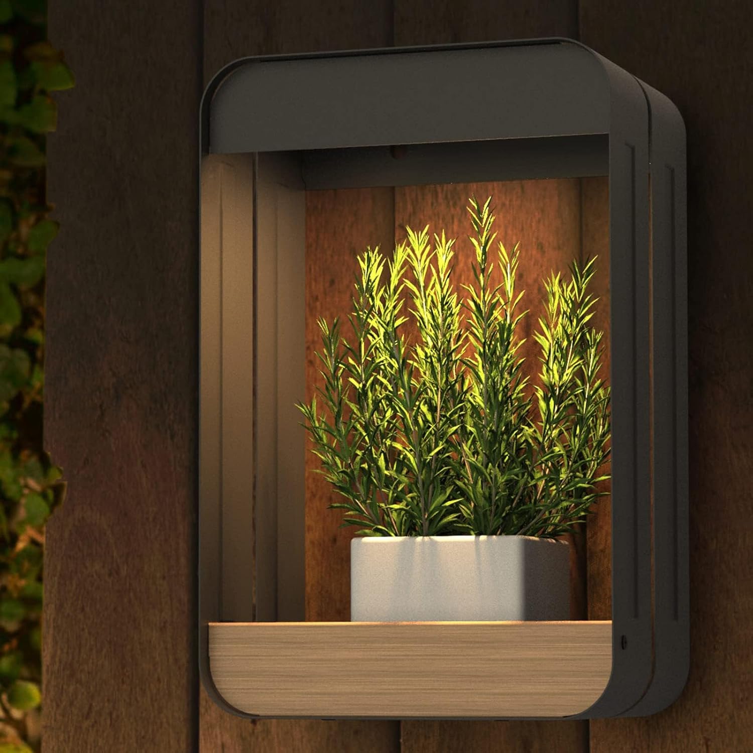 🔥ON SALE🔥Outdoor LED Solar Power Waterproof Decor Wall Sconce Shelf Planter