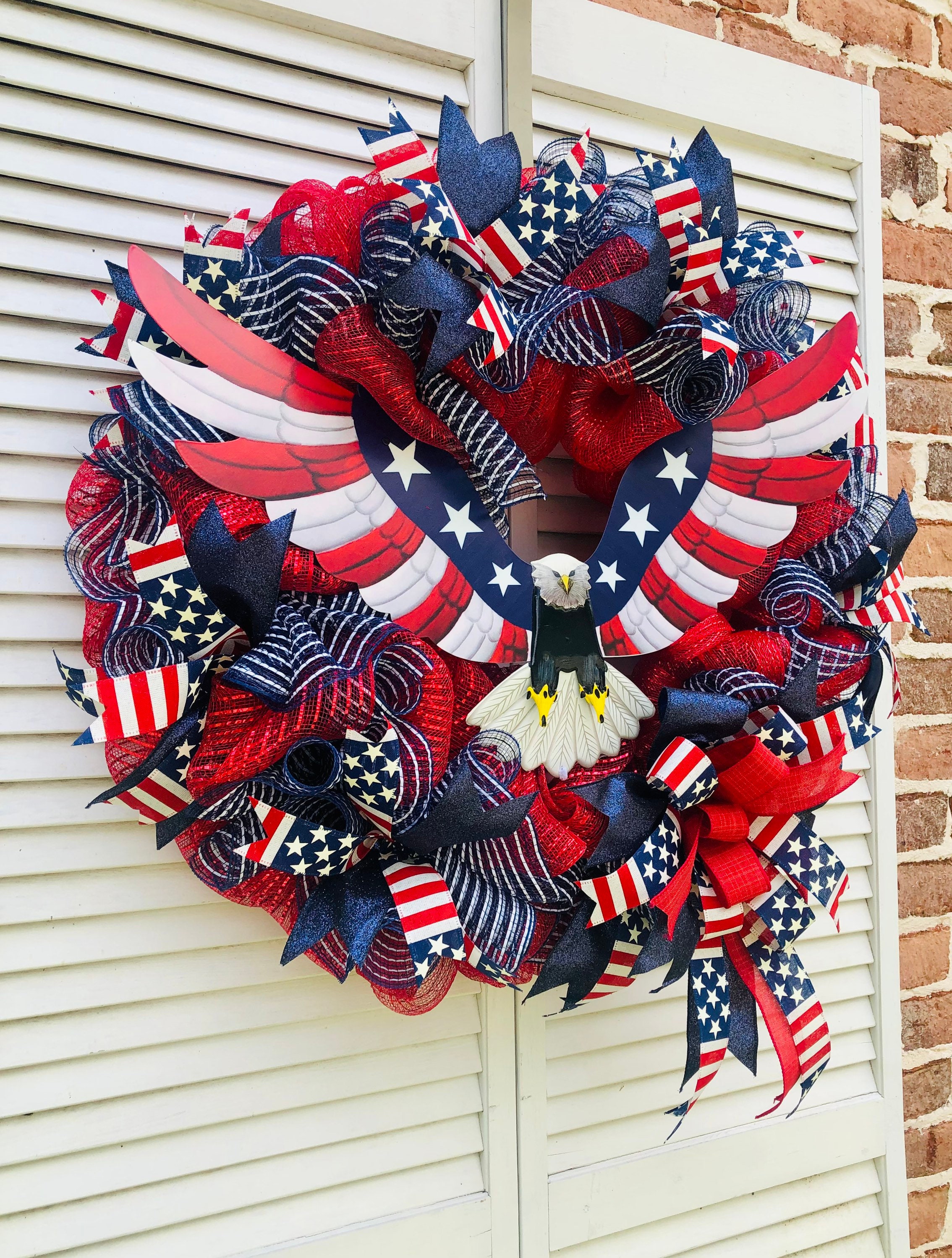 🔥[SAVE 50% OFF]--45CM/18 Inch Handmade American Patriotic Eagle Wreath---BUY 2 FREE SHIPPING