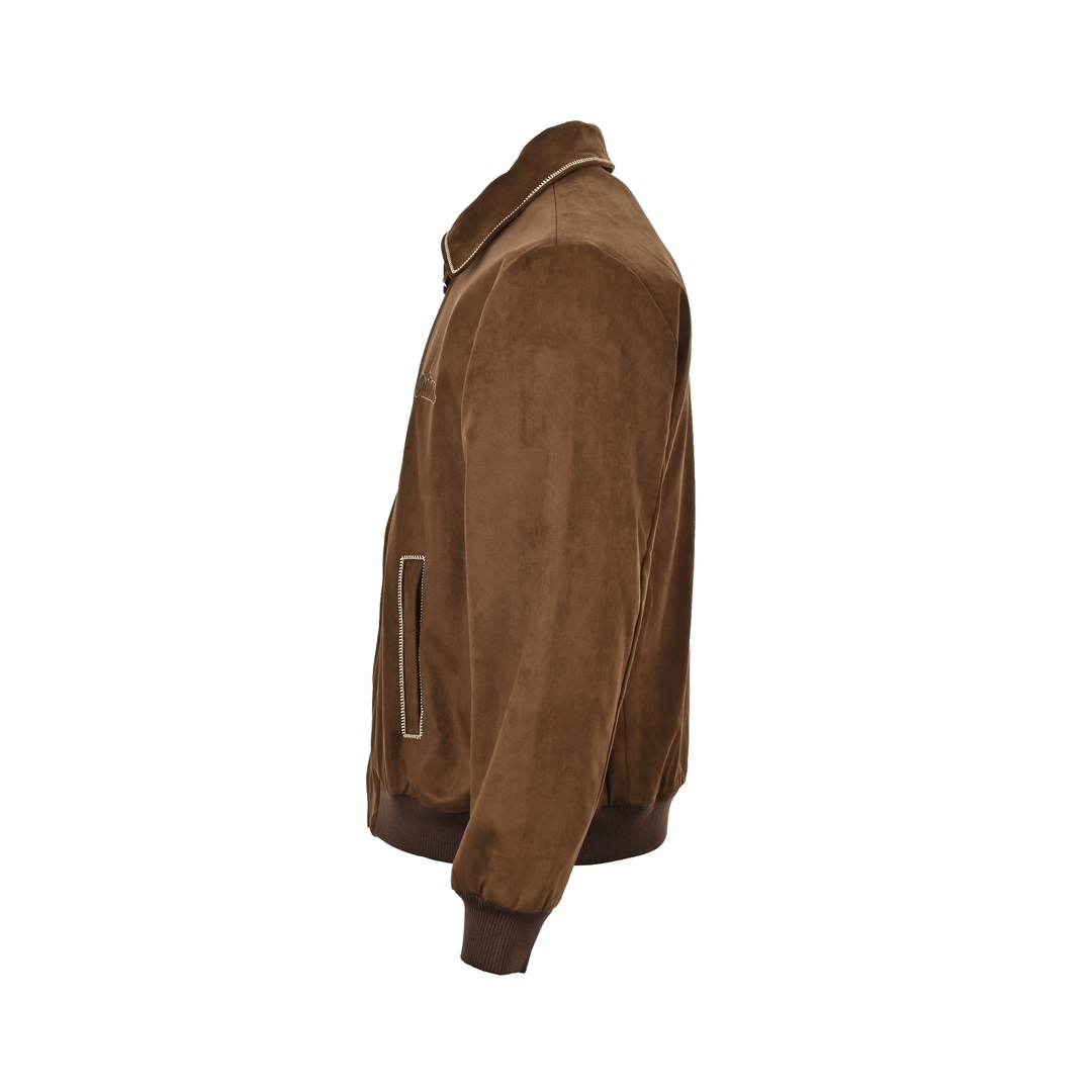 Louis Vuitton 24Fw embroidered stitching suede bomber jacket