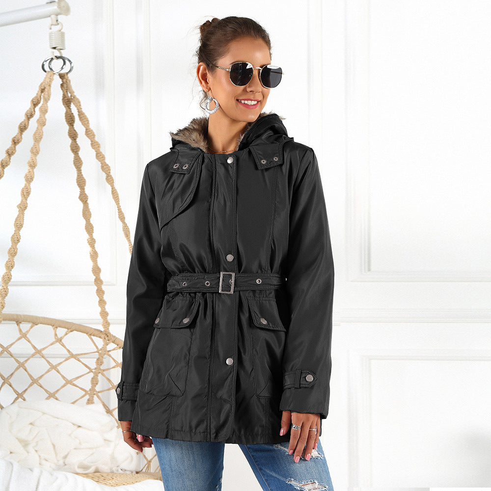 Cotton-Padded Jacket Women Cotton-Padded Jacket Women Autumn Winter Cotton-Padded Coat Women Mid-Length Thickened Jacket Plus Size