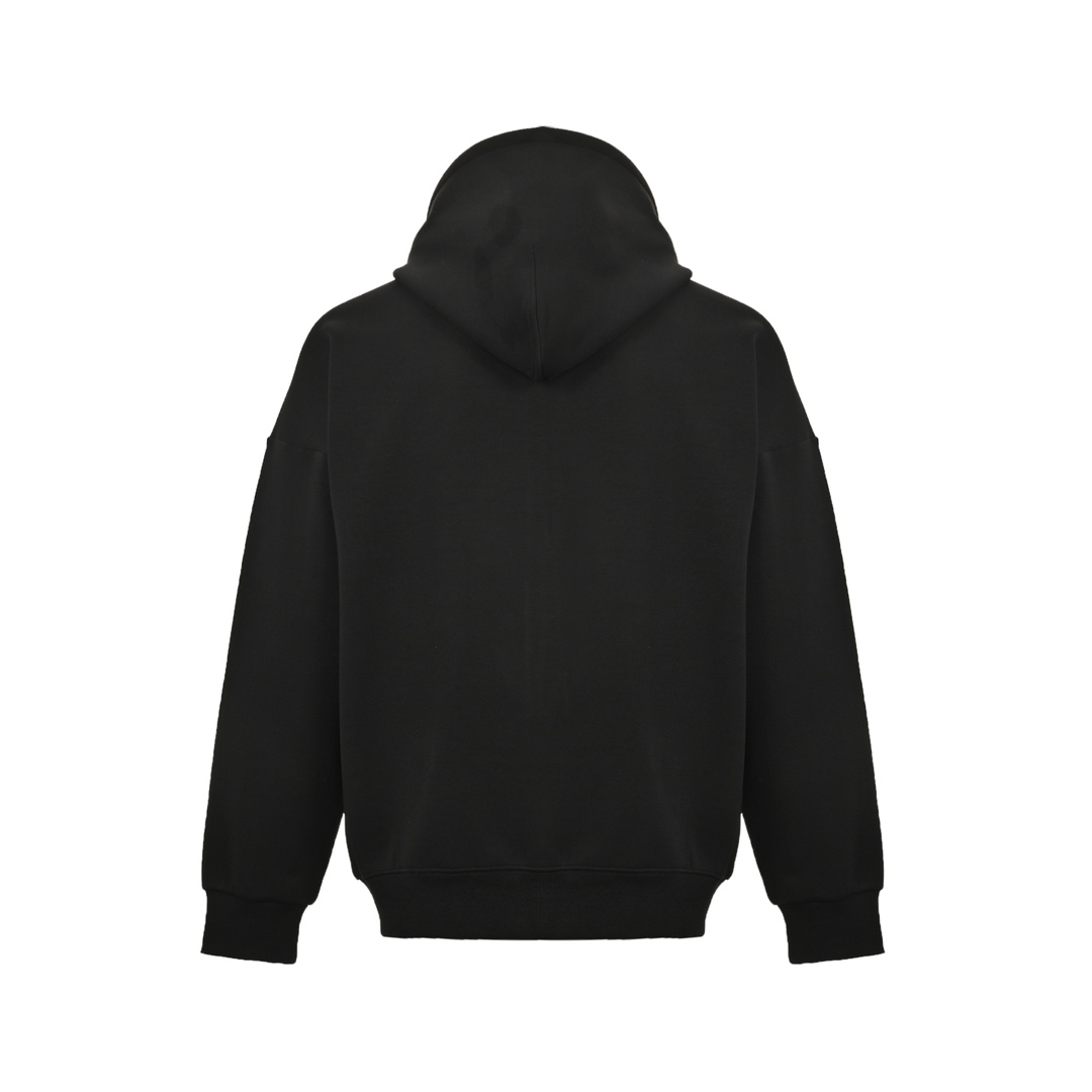 Gucci 24Fw small logo embroidered space cotton zip-up hooded sweatshirt