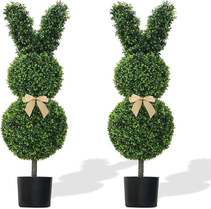🐰Handmade Rabbit Shaped Topiary Trees💥The cutest bunny decoration🌳