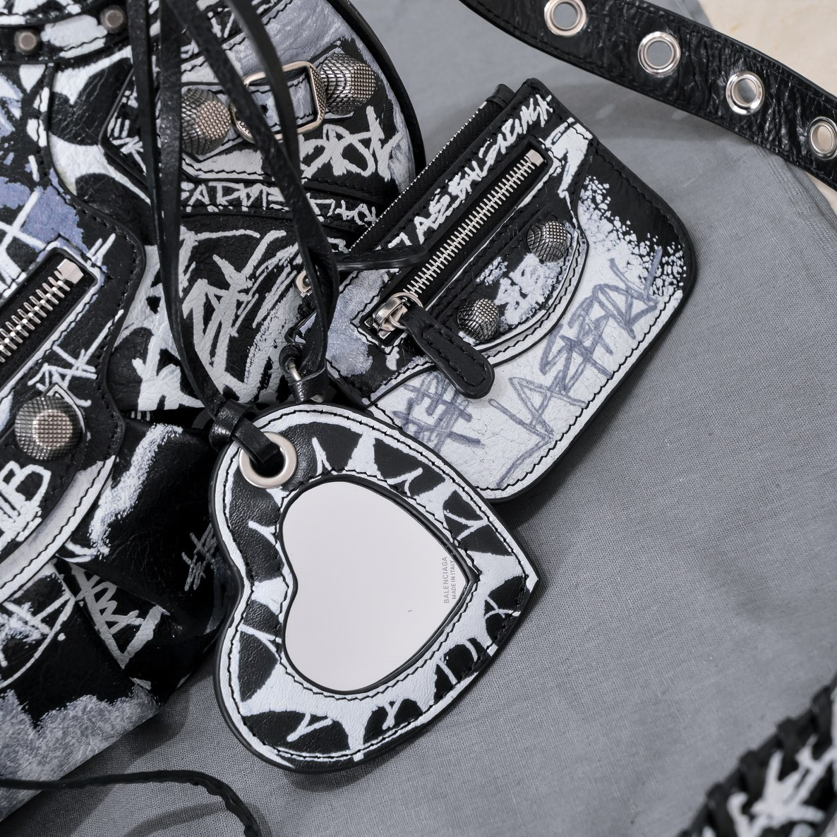 Balenciaga Le Cagole Graffiti Large Underarm Bag
