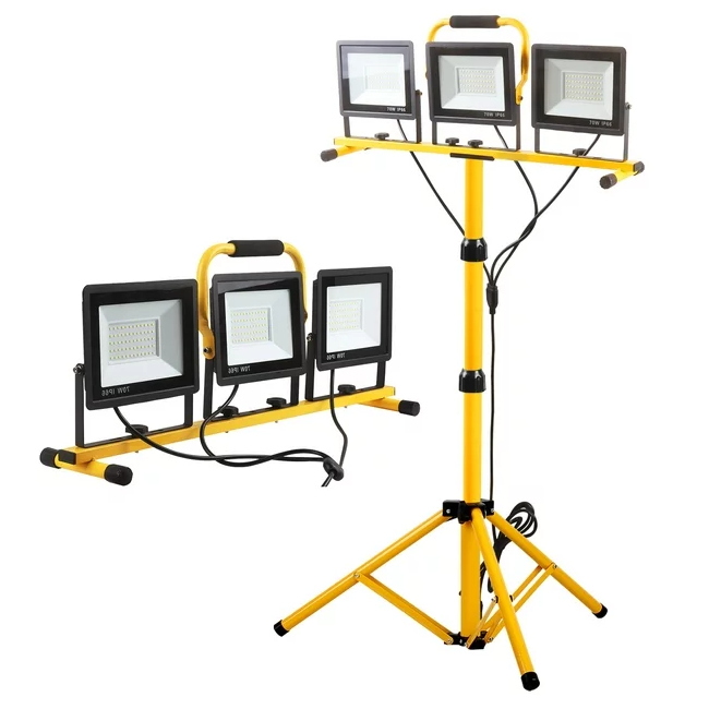GUWELL 21000 Lumen Work Lights with Stand 3 Adjustable Head LED Work Light