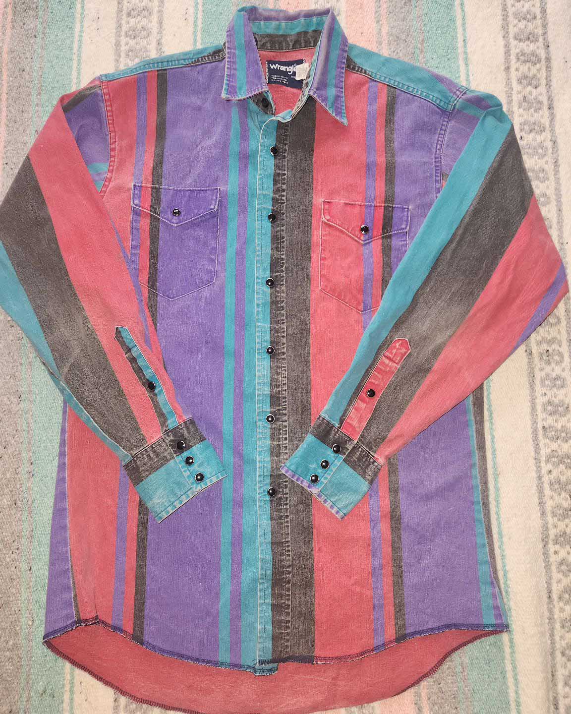 Men's Casual Vintage Purple Striped Long Sleeve Shirt