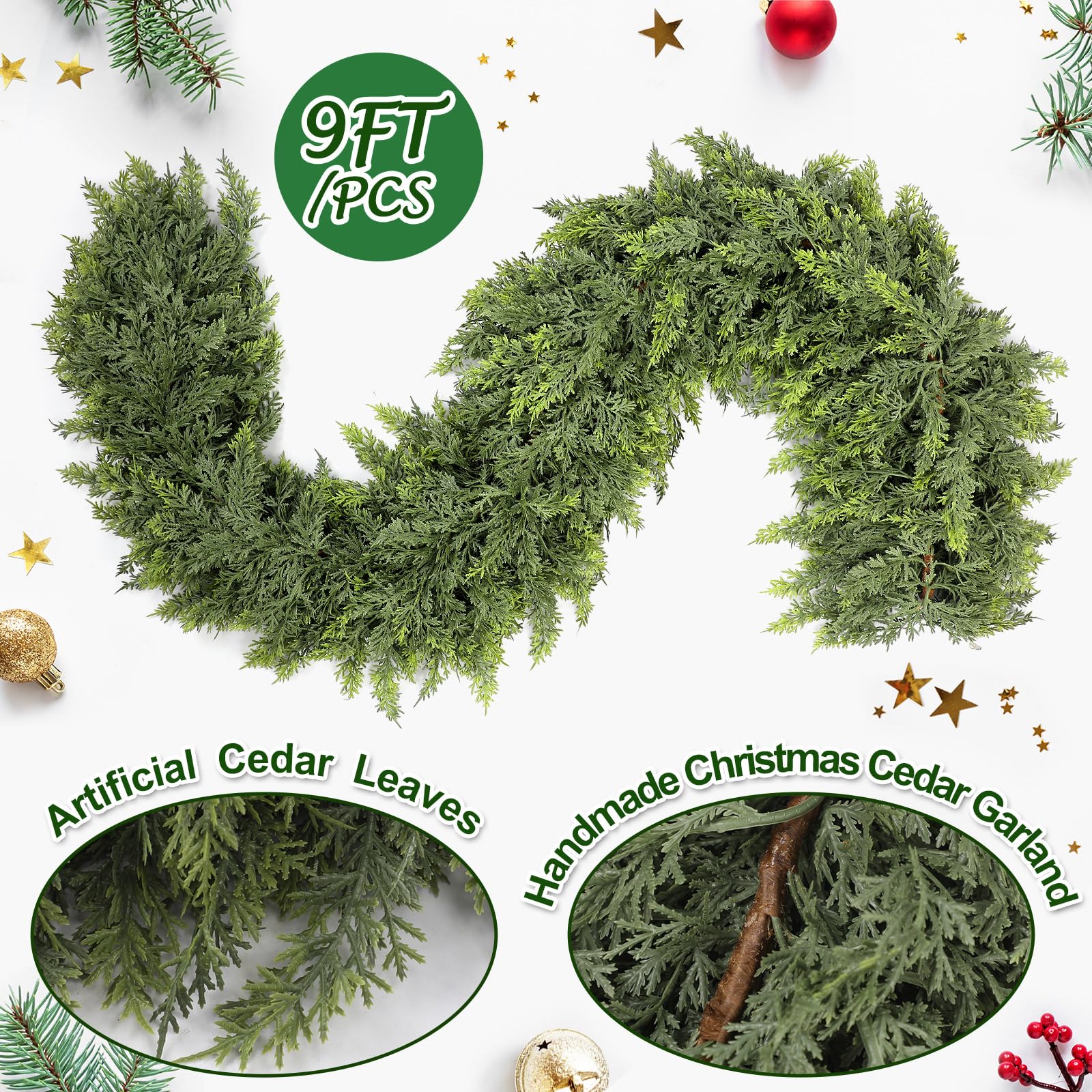 🔥Last Day 49% OFF🔥1 Pc 6ft Artificial Christmas Cedar Garland