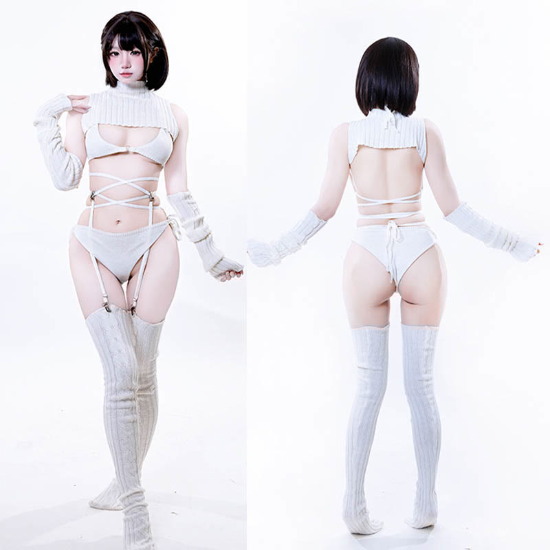 Sexy Backless Sweater Lingerie Set