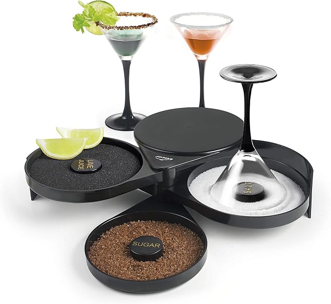 🍷🍹Three-layer salt box salt sticky sugar stick juice cocktail seasoning tool