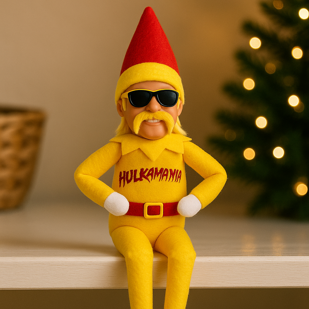 Hulk Hogan On A Stoop Christmas Elf Doll