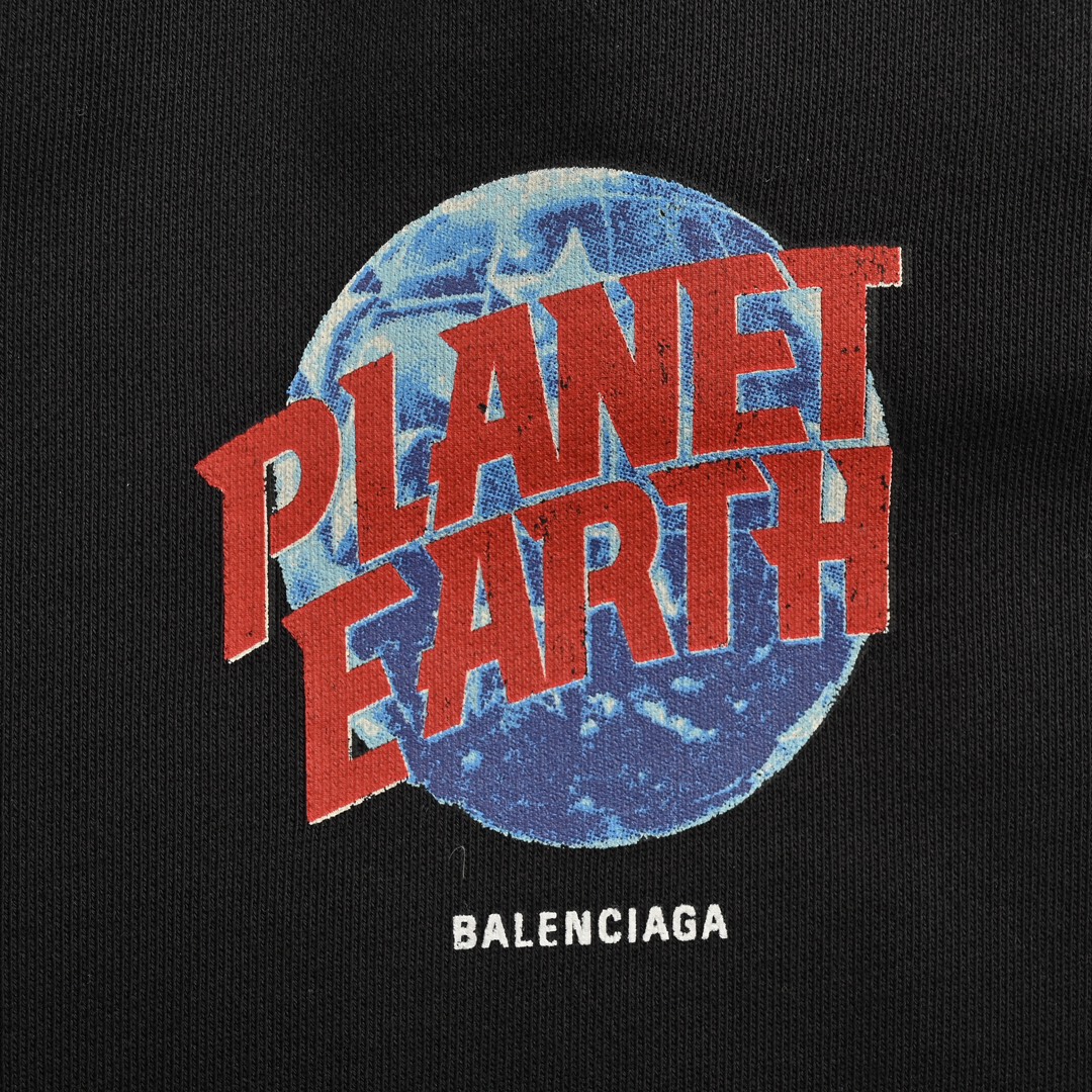 Balenciaga catwalk globe print washed distressed trousers