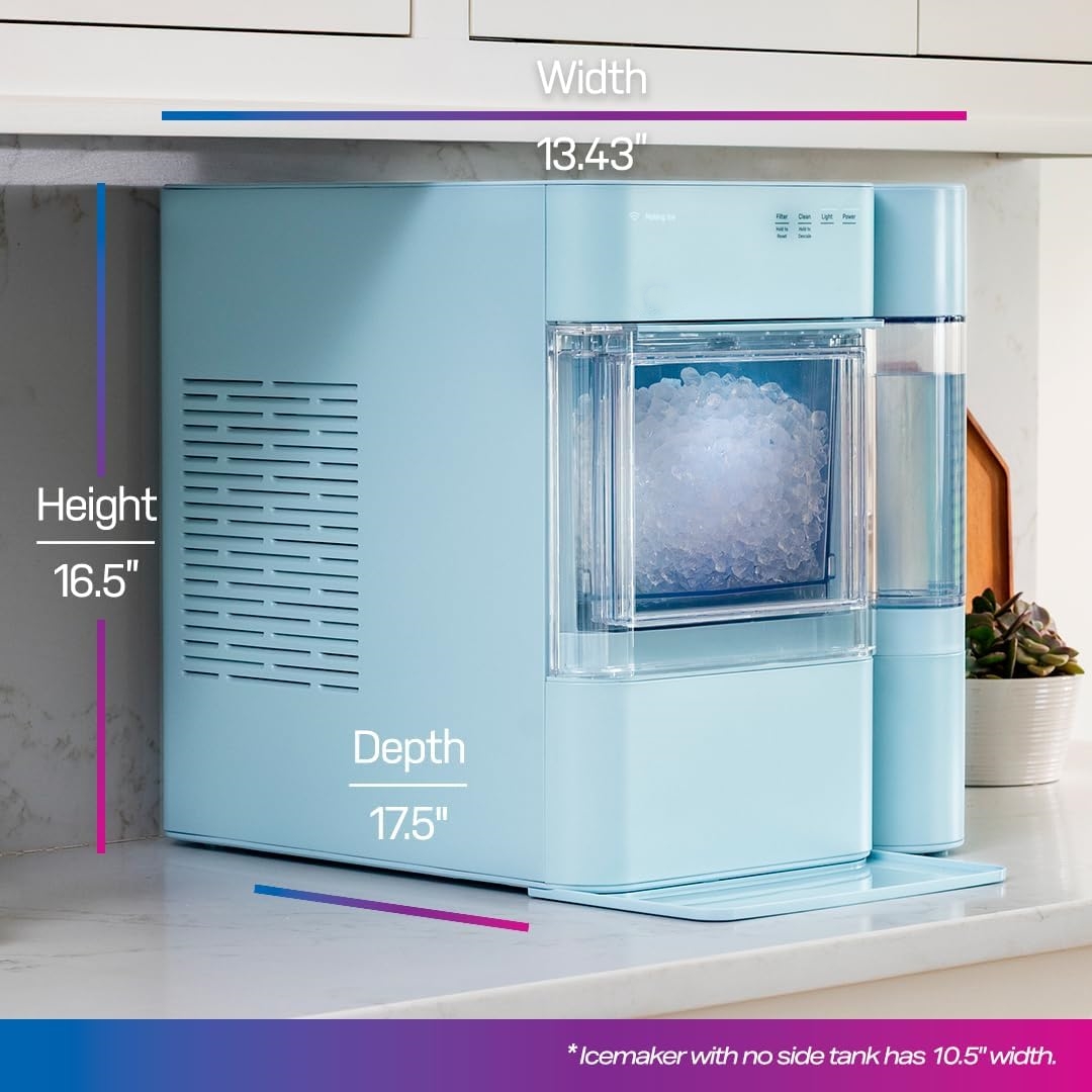 Nugget Ice Maker,38 lbs of chewable Pellet ice Daily, Wi-Fi Connected