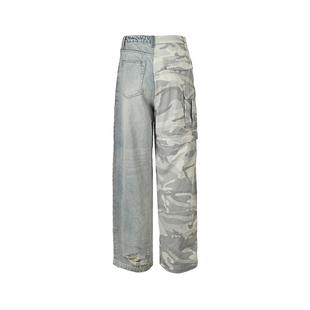 Balenciaga 24Fw camouflage patchwork jeans