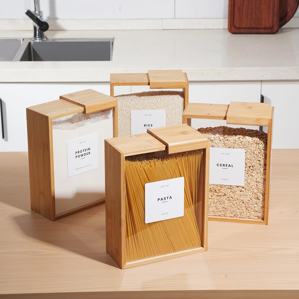 🔥Buy More Save More🔥Bamboo Food Containers & Cereal Dispenser