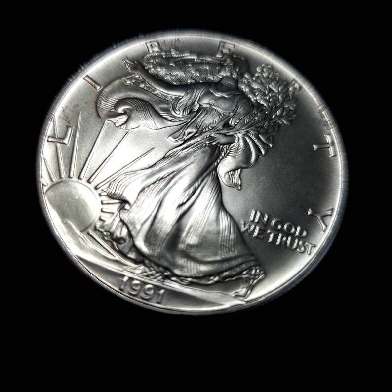 1991  American Silver Eagle BU  -  1 Oz .999-   Key date   Lot# 817