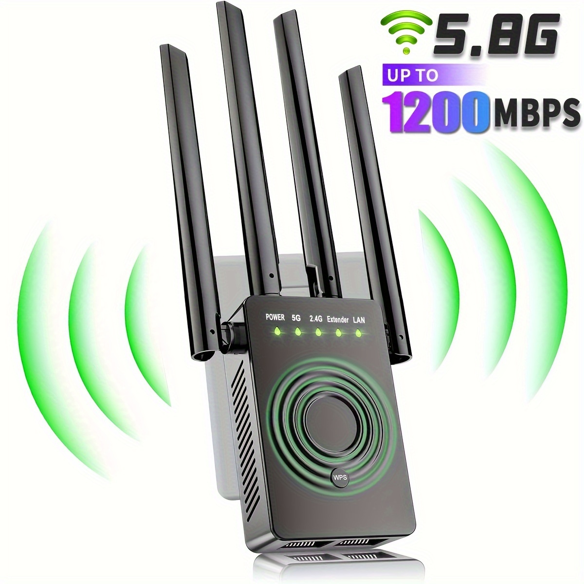 2023 Fastest WiFi Extender, Dual Band 2.4/5.8GHZ WiFi Internet Booster For Home Wireless, 1200Mbps Signal Amplifier With Ethernet Port/Super Antenna, Wi-Fi Repeater Cover To 12000Sq.Ft./100+ Devices