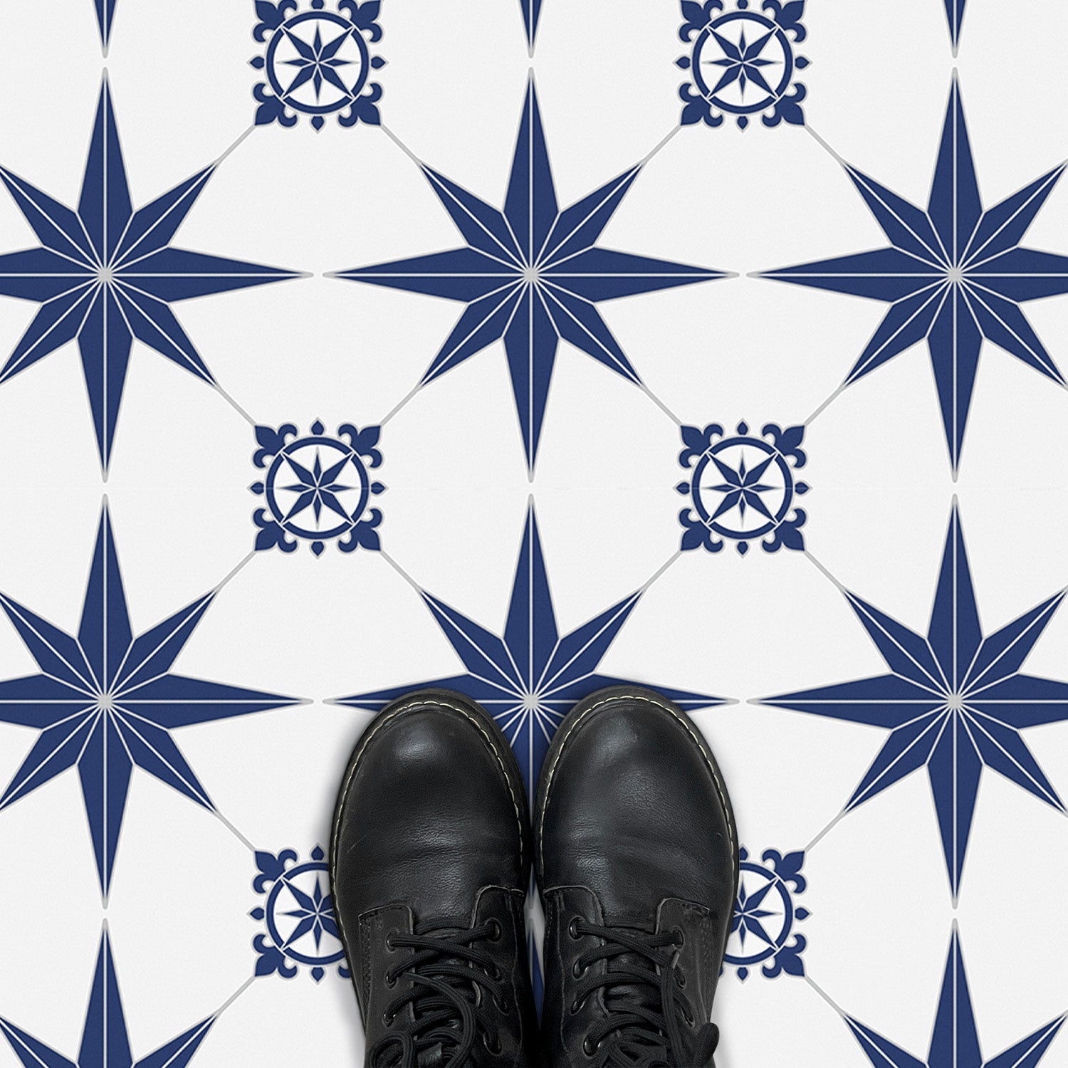 Blue Star Peel and Stick Vinyl Floor Tile Sticker