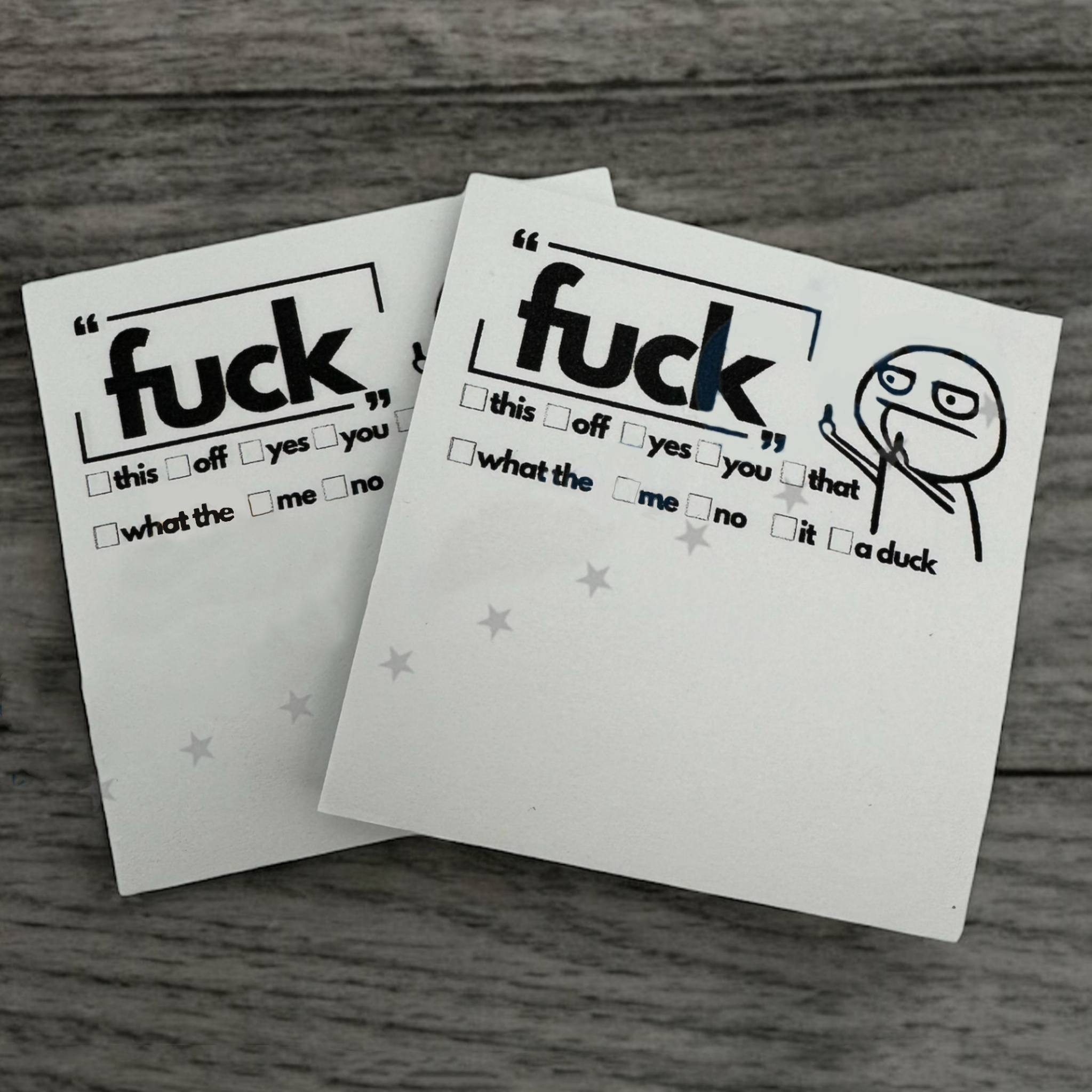 Fuck Set of 2 Post It Pads