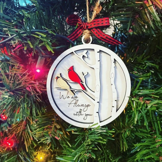 Handmade memorial ornament with Cardinals- We Are Always With You💖