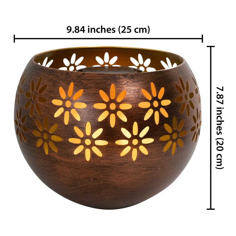 🔥 On Sale 🔥 Metal Solar Flame Bowl Flickering Waterproof Lantern