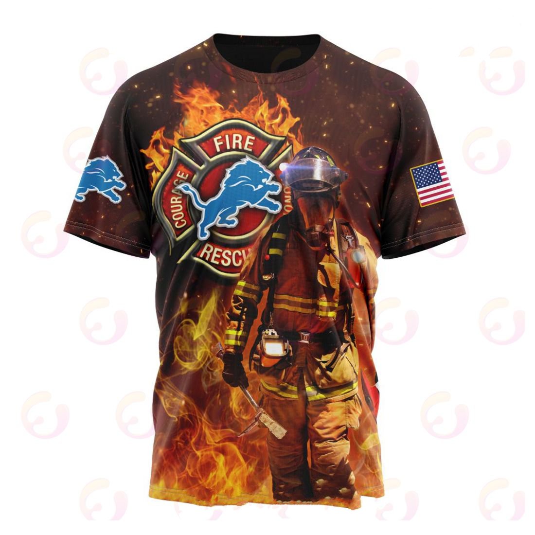 DETROIT LIONS HONOR FIREFIGHTERS – FIRST RESPONDERS 3D HOODIE