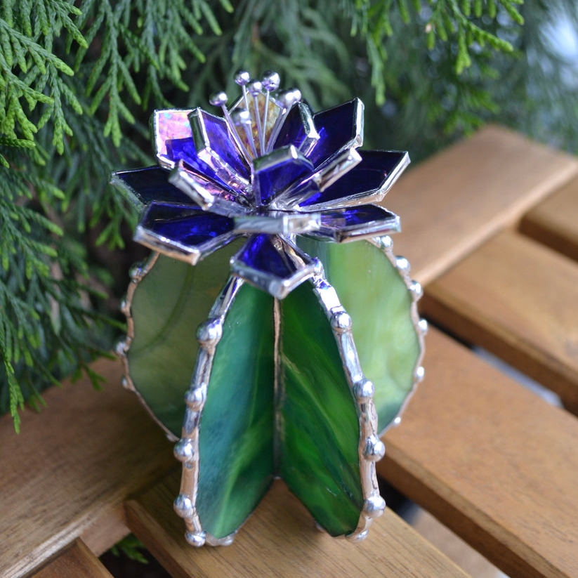 🌵🌈 Handmade Stained Glass Cactus Flower