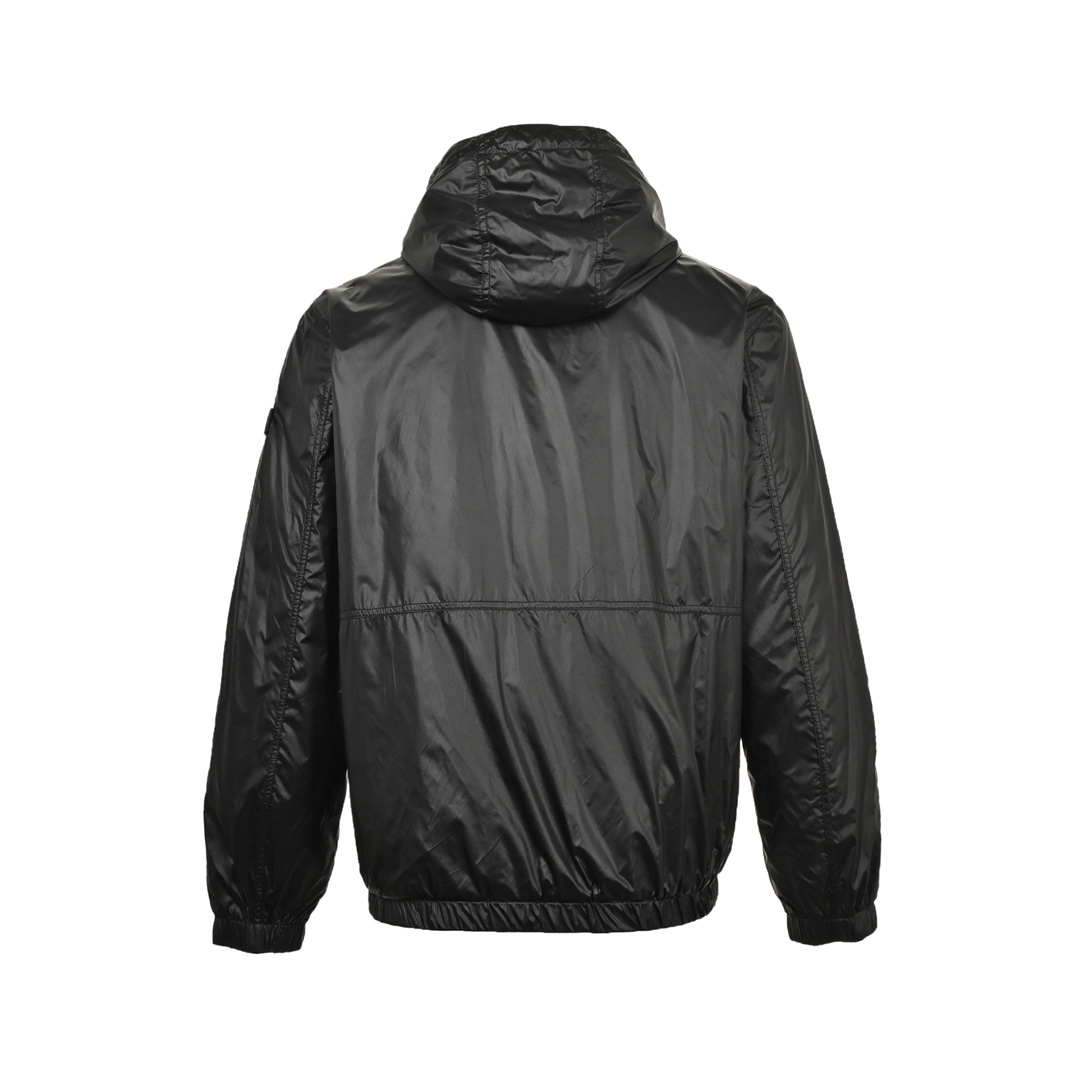Dior 24Fw jacquard silk hooded jacket with sleeve badge