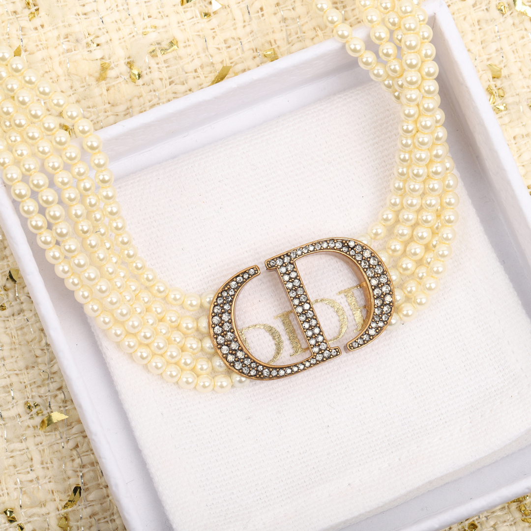 Dior 5-layer chain pearl necklace