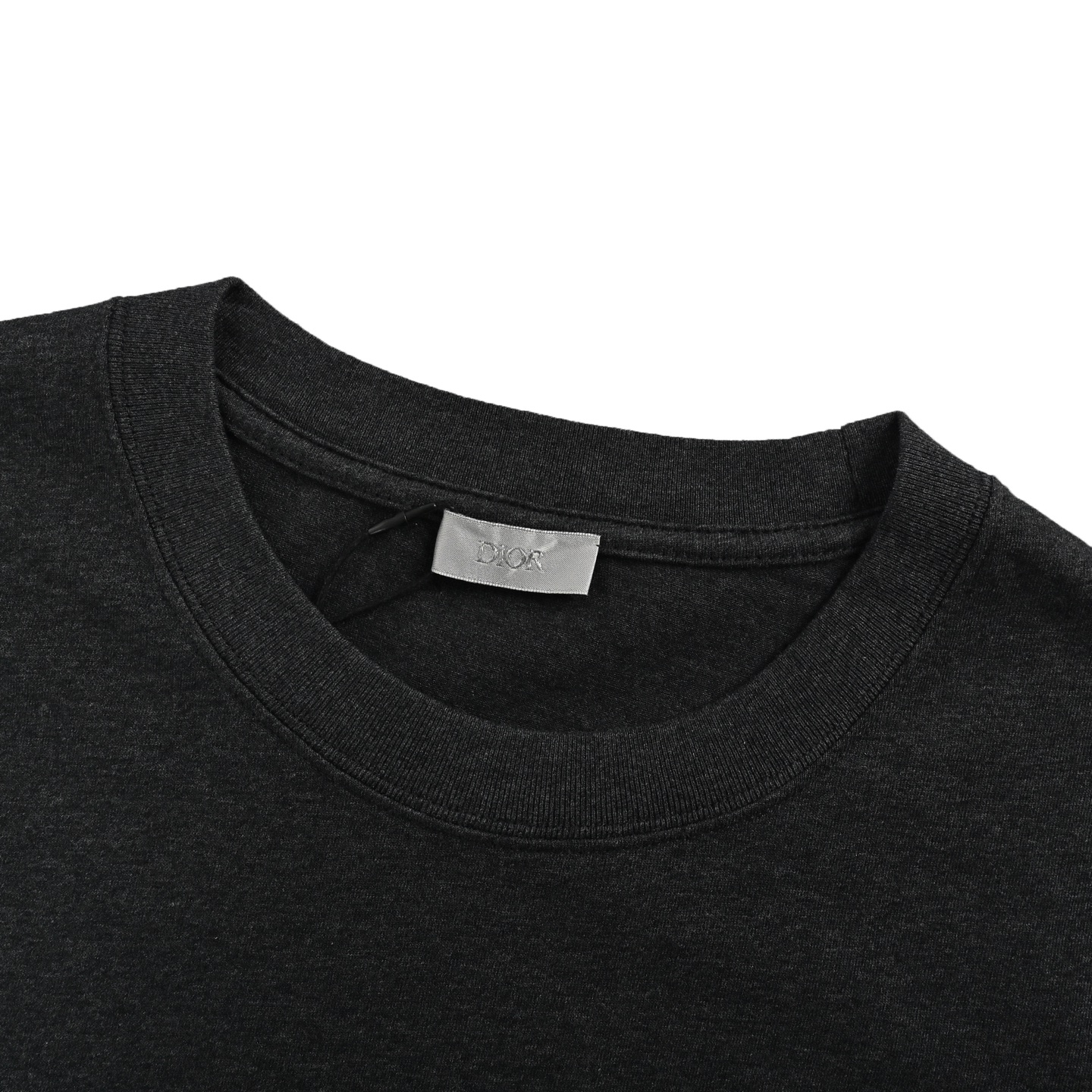 Dior embroidered letter dark grey short sleeve