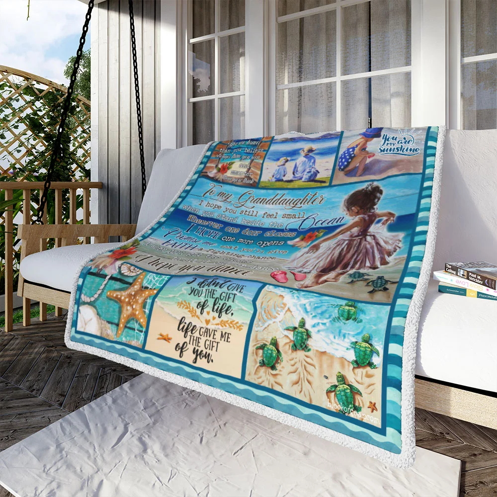 Grandma To Granddaughter, Beach Life Sofa Throw Blanket