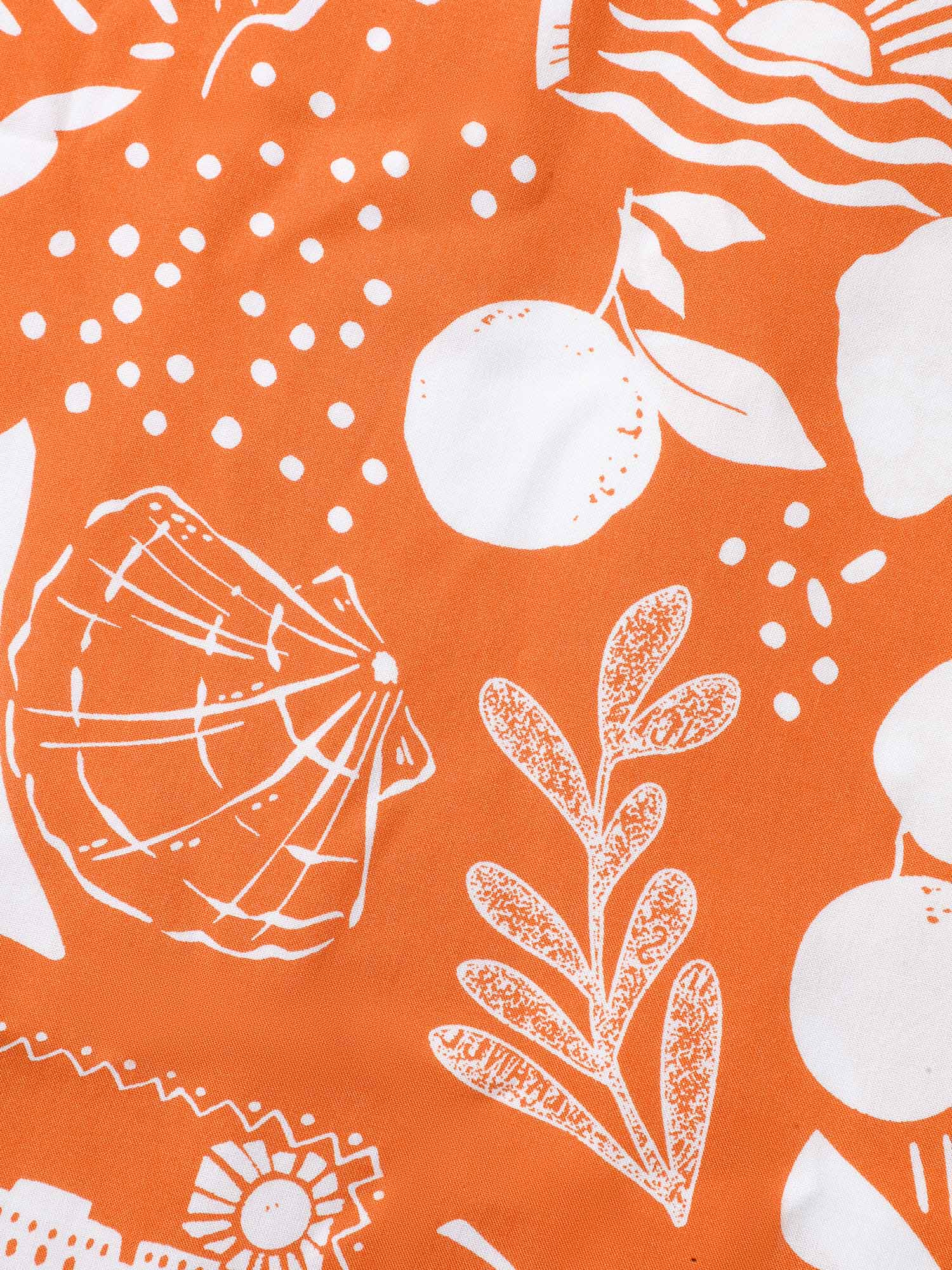 Rayon Fruity Floral Neck Tie Midi Dress