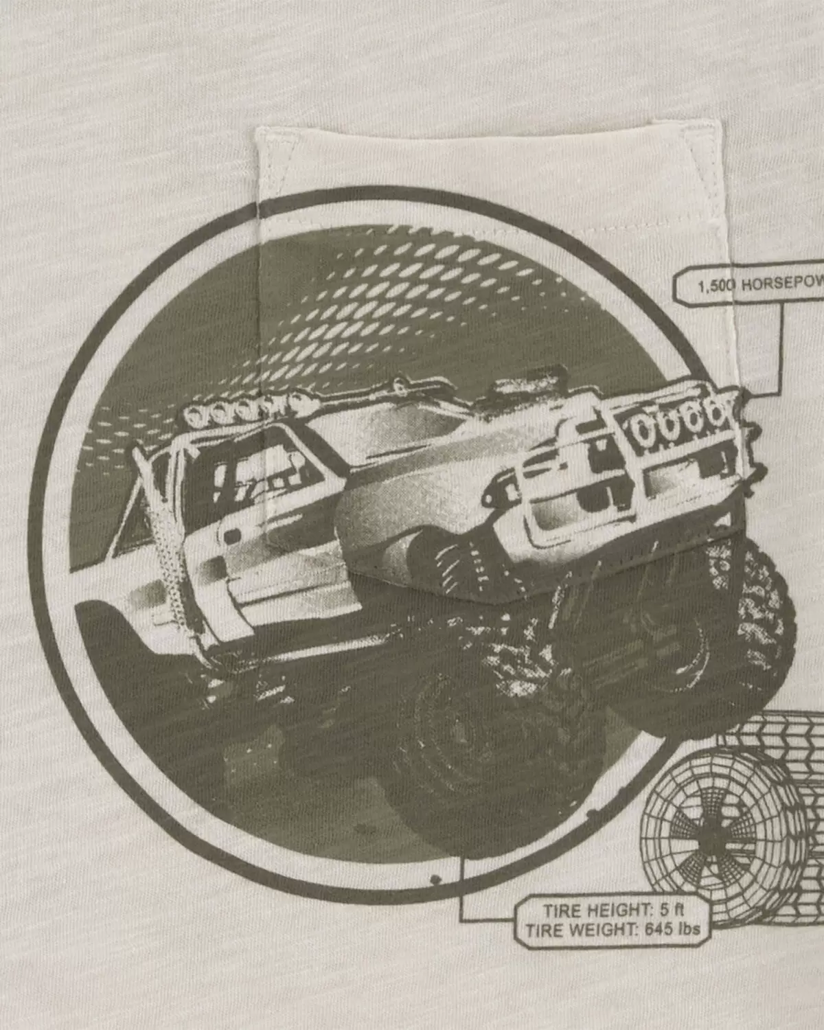 Carter's Kid Monster Truck Slub Jersey Pocket Tee