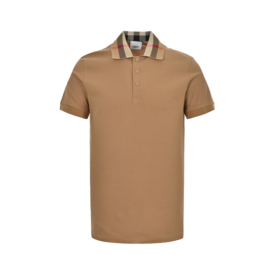 Burberry 24ss check collar Polo short sleeve