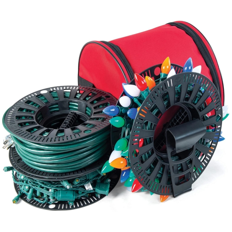 Premium Christmas Light Storage Bag - Includes 3 Spools