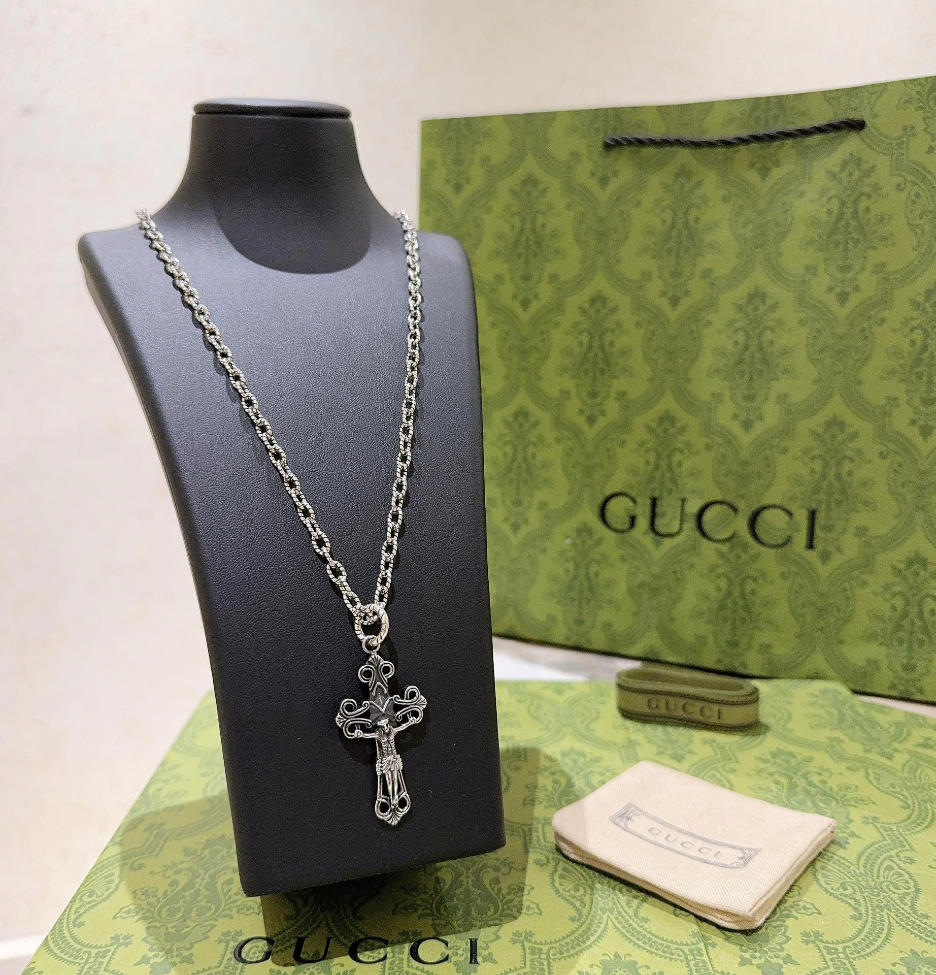 Gucci Anger Forest Series Cross Vintage Necklace
