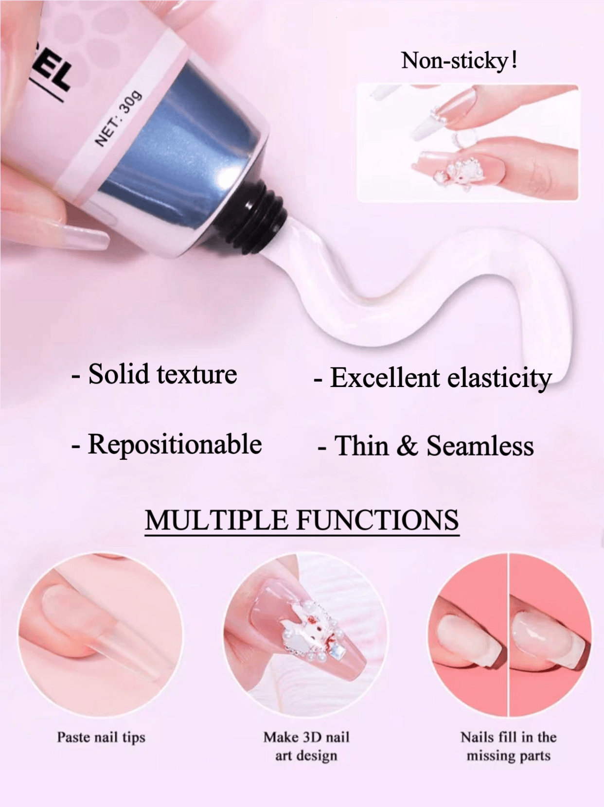 🎉Hot selling🎉-Magic Solid Nail Glue Kit 3-In-1 Nail Art Kits