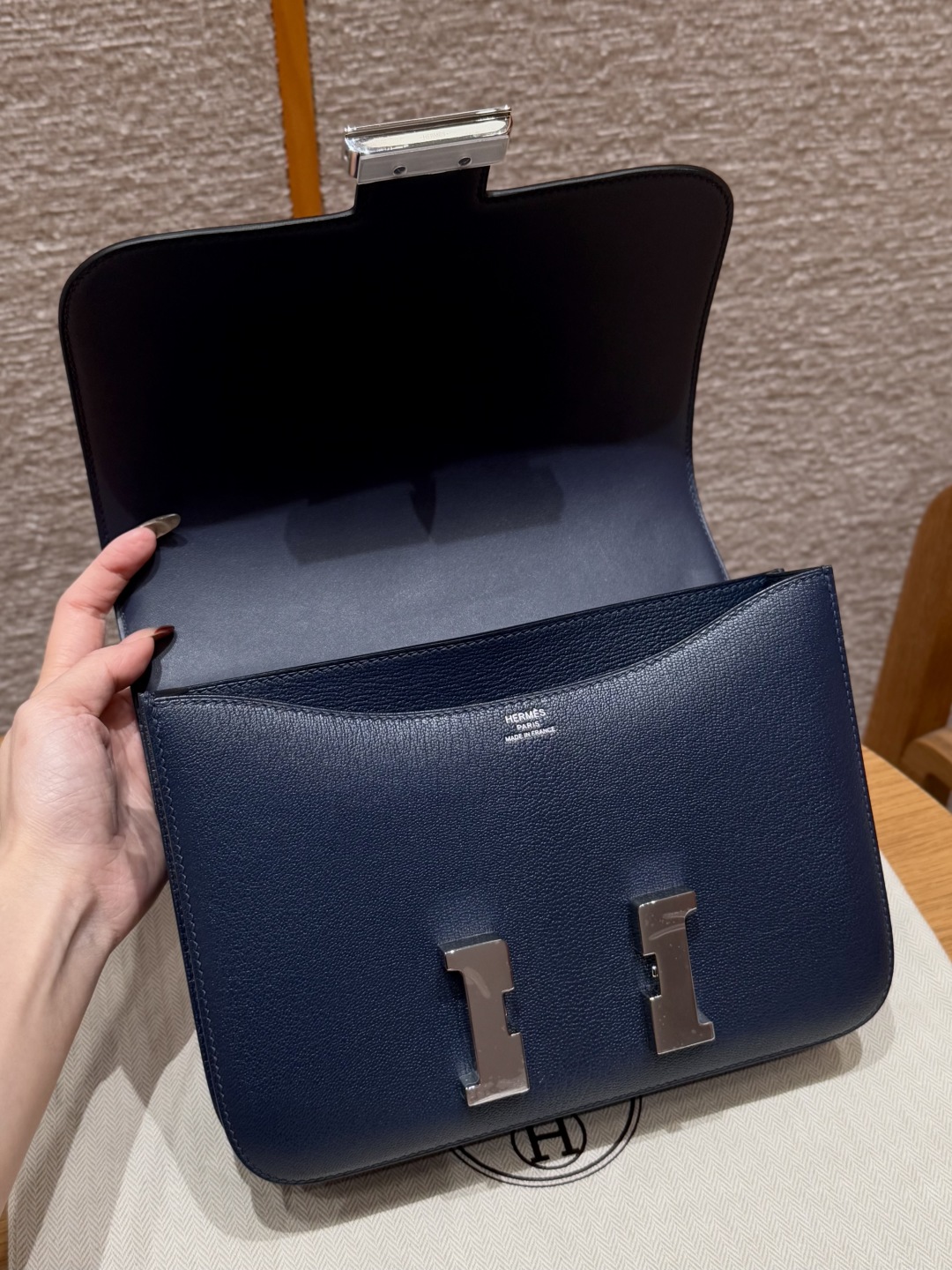 Hermès Constance 73 Blue saphir handbag (handmade to order)