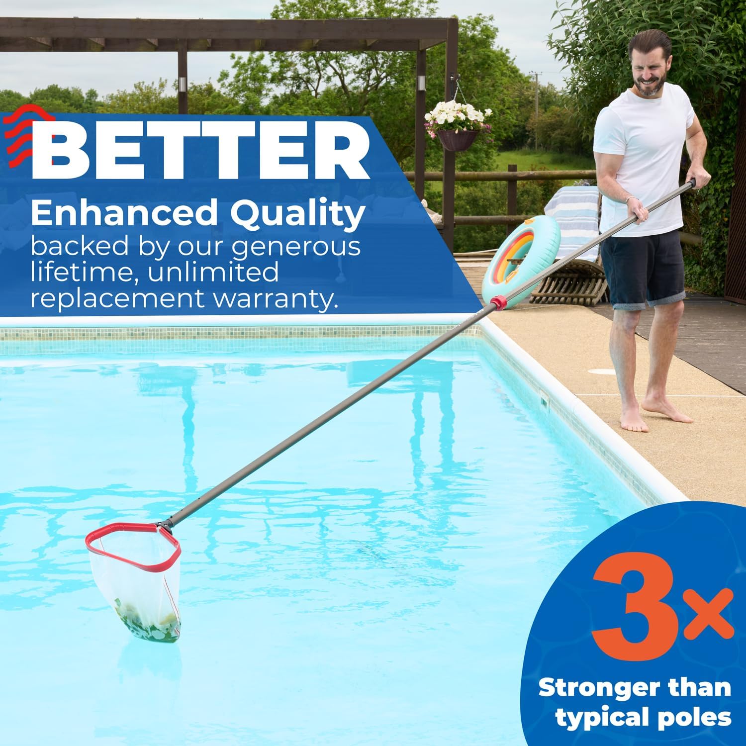ProTuff Pool Pole for Cleaning Telescopic 16ft Heavy Duty